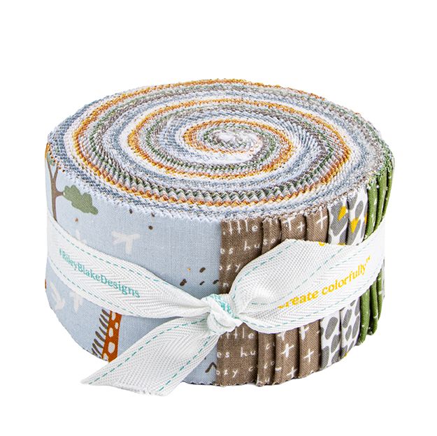 Riley Blake Leo and Savannah Rolie Polie Jelly Roll containing 40 coordinating 2.5 inch fabric strips

