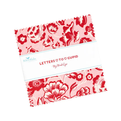 Letters to Cupid fabric collection by Riley Blake featuring romantic florals, hearts and Valentine inspired prints