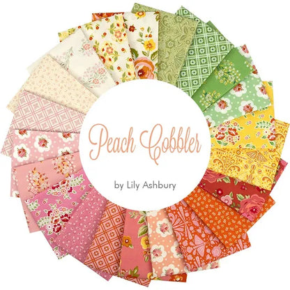 Peach Cobbler fabric collection by Riley Blake featuring floral and vintage inspired prints