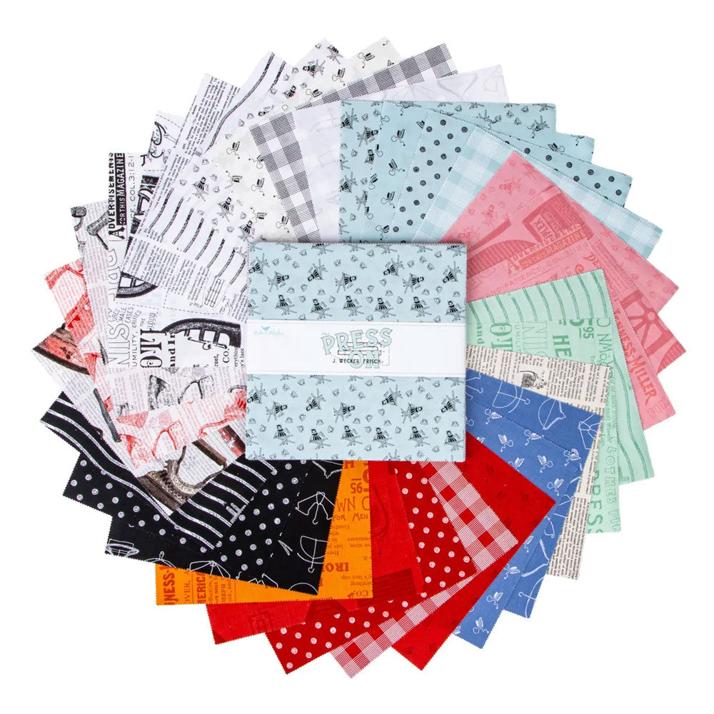 Riley Blake Press On 10 Inch Stacker containing 42 coordinating fabric squares

