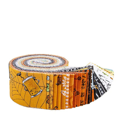 Scary Scraps fabric collection by Riley Blake featuring Halloween themed prints and spooky designs
in a jelly roll