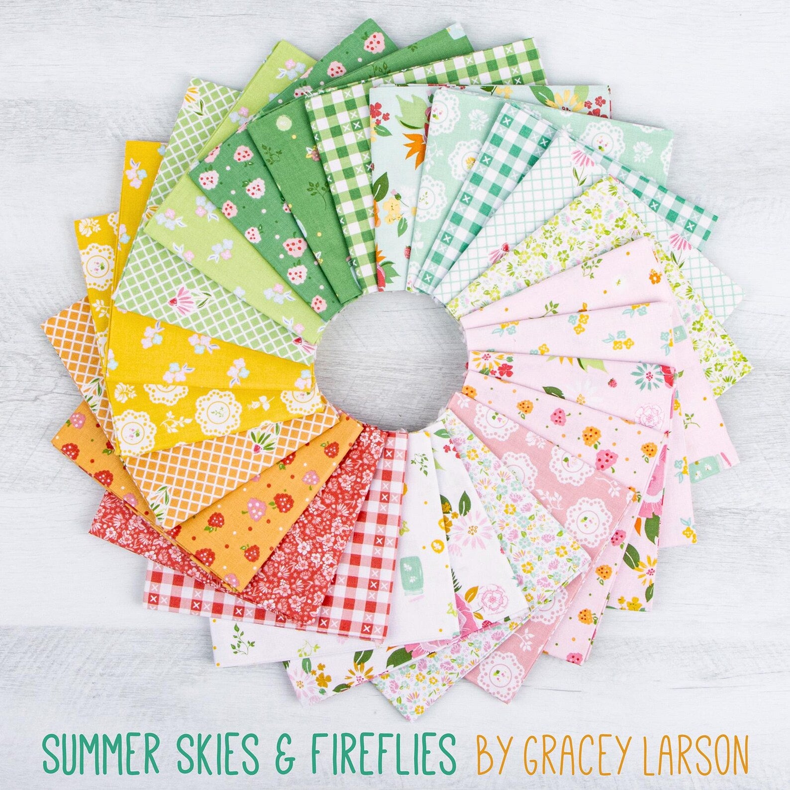 Summer Skies and Fireflies fabric collection by Riley Blake featuring floral and nature inspired prints
