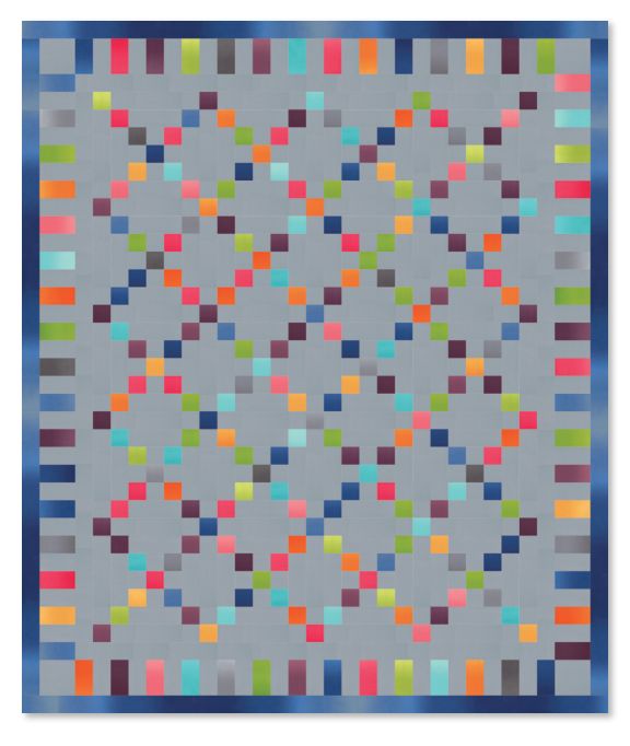 Chain-style quilt pattern PDF with multicolor square blocks