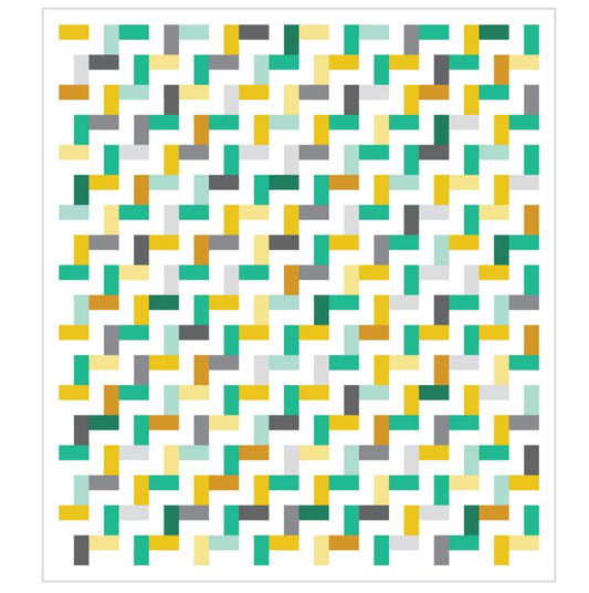Jelly roll friendly quilt pattern PDF with multicolor zigzag strip blocks