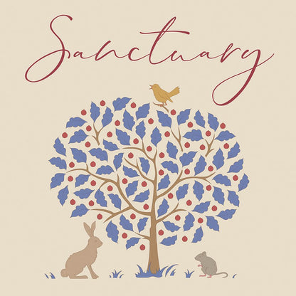 Tilda SanctuaryFabric Collection logo showing a tree and animals