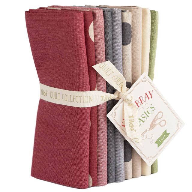 Tilda Seasonal Chambray Winter fat quarter bundle with coordinating woven quilting fabrics