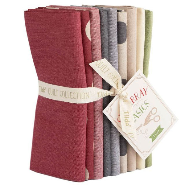 Tilda Seasonal Chambray Winter fat quarter bundle with coordinating woven quilting fabrics