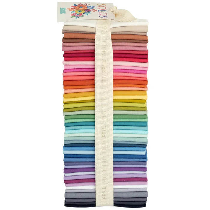Tilda Solids Fat Eighth Bundle 50 featuring beautifully coordinated solid quilting fabrics