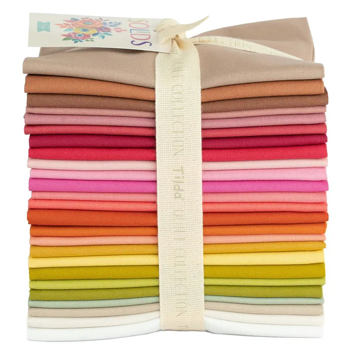 Tilda Solids Fat Quarter Bundle 25 Warm featuring coordinated warm toned quilting fabrics