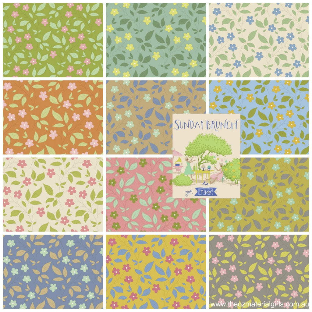 Assorted floral blenders fat quarter squares in multicolor small motifs