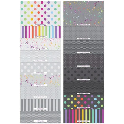 graywork true colors by tula pink 10 inch fabric squares with monochrome quilting prints and coordinated designs spots and stripes